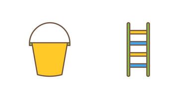 Water Bucket and Ladder Icon vector