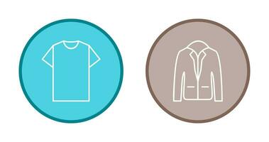 Plain T Shirt and Stylish Jacket Icon vector