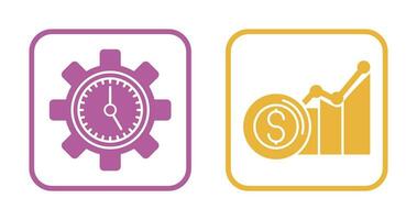 hora administración y ingresos icono vector