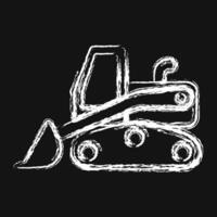 Icon skid loader. Heavy equipment elements. Icons in chalk style. Good for prints, posters, logo, infographics, etc. vector