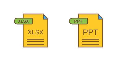 XLSX and PPT Icon vector