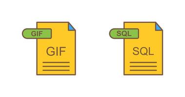 GIF and SQL Icon vector