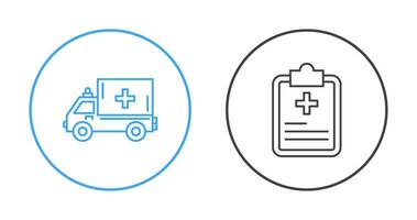 Ambulance and prescription Icon vector