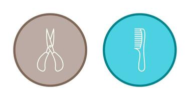 Scissor and Comb Icon vector