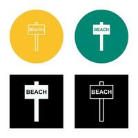 Beach Sign Vector Icon