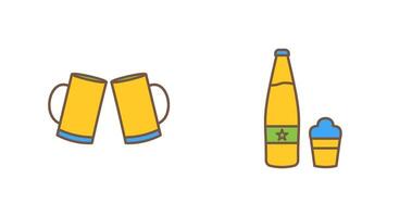 Beers Toasting and Beer Icon vector