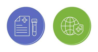 Blood Test and global Icon vector