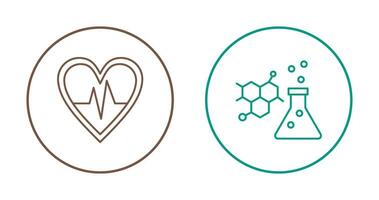 cardiograma y química icono vector