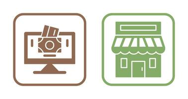 Payment Option and Retail Place Icon vector