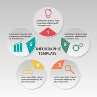 Vector circle infographic. Template for cycle diagram, graph, presentation and round chart. Business concept with 5 options, parts, steps or processes
