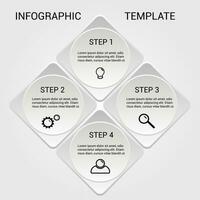 infografía diseño modelo lata ser usado para flujo de trabajo disposición, diagrama, número opciones, web diseño. infografía negocio concepto con 4 4 opciones, partes, pasos o procesos. resumen antecedentes vector