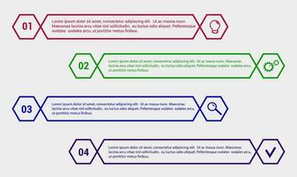 Vector Infographic 4 steps template with icons.