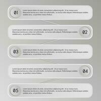 Infographics design vector and marketing icons can be used for workflow layout, diagram, annual report, web design. Business concept with 5 options, steps or processes on gray background.