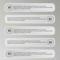 infografia diseño vector y márketing íconos lata ser usado para flujo de trabajo disposición, diagrama, anual informe, web diseño. negocio concepto con 5 5 opciones, pasos o procesos en gris antecedentes.