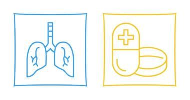 Lung and Medicine Icon vector