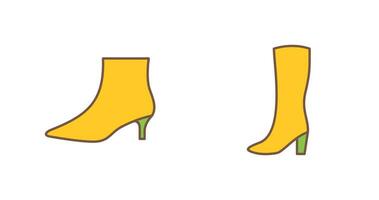 Boots with Heels and Long Boats Icon vector