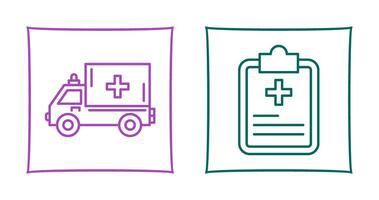 Ambulance and prescription Icon vector