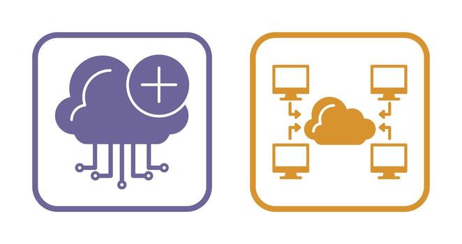 Cloud Computing and Computer  Icon vector