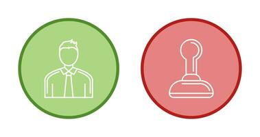 Employee and Stamp Icon vector