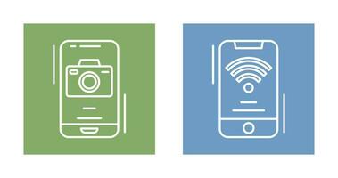 Camera and Wifi Signal Icon vector