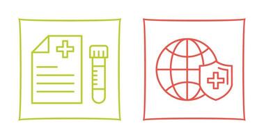 Blood Test and global Icon vector