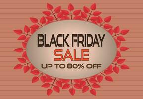 Eye catching Black Friday banner Black Friday SALE  UP TO 80 per cent OFF on autumn inspired background, Perfect for holiday shoppers vector