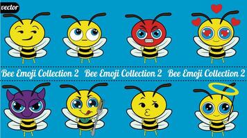 This charming bee emoji pack features an adorable little bee in a variety of angles and expressions. There are three collections of bee emoticons I made with great care. vector