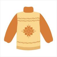 Clothing for winter, knitted sweater isolated vector illustration design