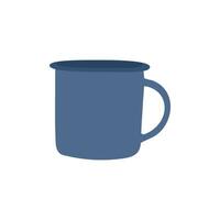 Blue coffee mug. Ceramic mug on Isolated background. Vector illustration