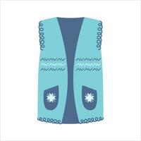 Winter vest isolated on light background . Colorful clothes vector illustration