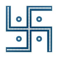 Swastika symbol in blue color vector