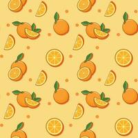 cartoon orange seamless pattern vector