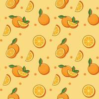 cartoon orange seamless pattern vector