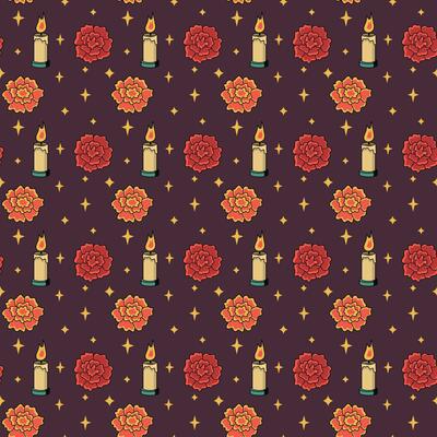 Day of The Dead vector seamless pattern