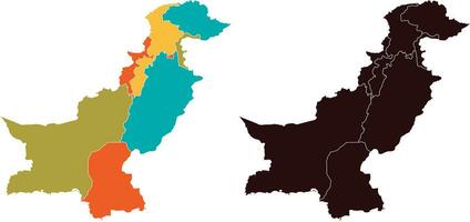 pakistaní vector mapa vector silueta