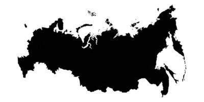 Russia vector silhouette map white background