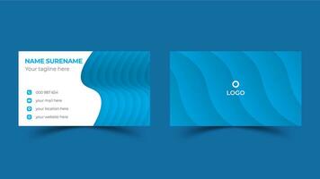 Modern abstract blue business card design vector template