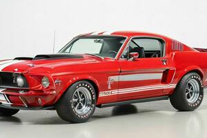 1968 Ford Mustang Shelby GT500.  AI Generative Pro Photo