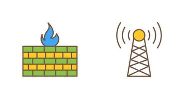 Firewall and Tower Icon vector