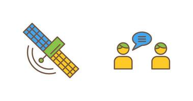 Satellite and Chatting Icon vector