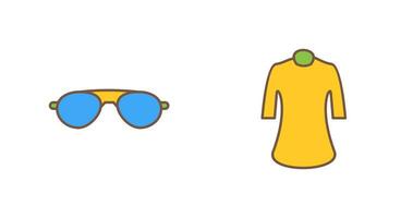 señoras camisa y Gafas de sol icono vector