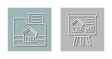 Folder and Presentation Icon vector
