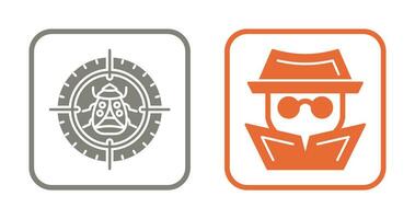 Bug Target and Hacker Icon vector