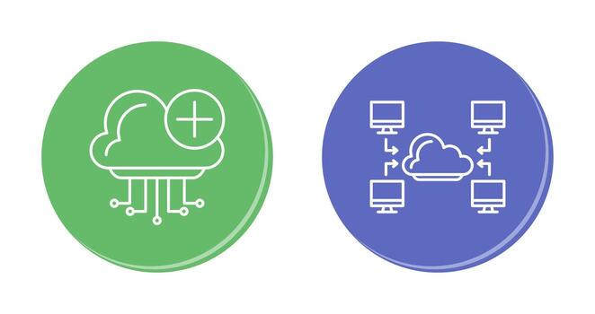 Cloud Computing and Computer  Icon vector