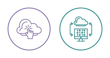 Cloud Computing and Cloud Coding Icon vector