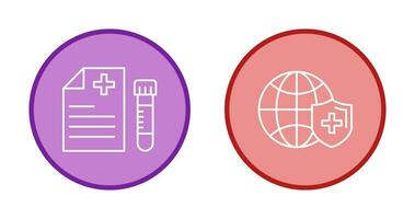 Blood Test and global Icon vector