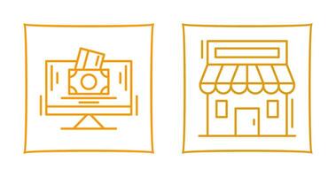 Payment Option and Retail Place Icon vector