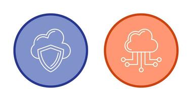 Cloud Computing and Shield Icon vector