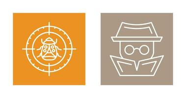 Bug Target and Hacker Icon vector
