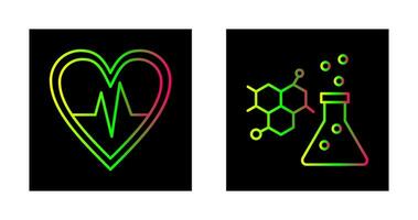 Cardiogram and Chemistry Icon vector